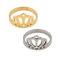 Edelstahl Fingerring, 304 Edelstahl, Krone, plattiert, unisex, keine, Größe:6.5, verkauft von PC