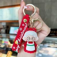 Soft PVC Key Clasp, with Zinc Alloy, Christmas Design 