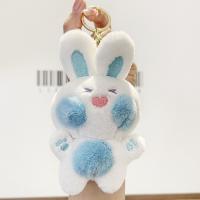 Fabric Key Chain, Plush, with Zinc Alloy, fashion jewelry & multifunctional 