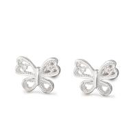 Sterling Silver Stud Earring, argent sterling 925, papillon, bijoux de mode & pour femme & creux, argent Vendu par paire