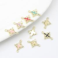 Zinc Alloy Enamel Pendants, Cross, gold color plated, DIY, mixed colors Approx 