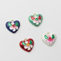 Zinc Alloy Enamel Pendants, Heart, gold color plated, DIY Approx 