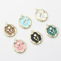 Zinc Alloy Enamel Pendants, with Plastic Pearl, gold color plated, DIY Approx 