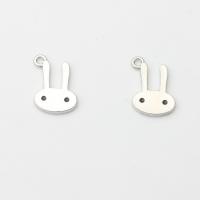 Zinc Alloy Enamel Pendants, Rabbit, silver color plated, DIY Approx 