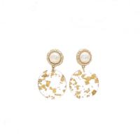 Resin Zinc Alloy Earring, with Resin, fashion jewelry & for woman 