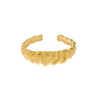 Edelstahl Fingerring, 304 Edelstahl, plattiert, Modeschmuck & für Frau, goldfarben, verkauft von PC