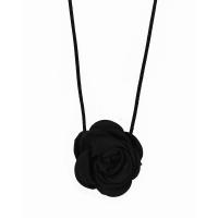 Mode Choker Halskette, Polyester, Blume, Modeschmuck & für Frau, schwarz, 45x45mm, Länge:ca. 58.66 ZollInch, verkauft von Strang