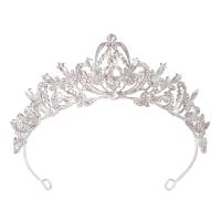 Tiaras nupciales, aleación de zinc, chapado, Joyería & para mujer & con diamantes de imitación, más colores para la opción, diámetro interior:aproximado 140mm, Vendido por UD