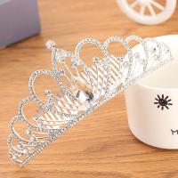 Tiaras nupciales, aleación de zinc, chapado en color de plata, Joyería & para mujer & con diamantes de imitación, diámetro interior:aproximado 136mm, Vendido por UD