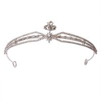 Tiaras nupciales, aleación de zinc, Joyería & para mujer & con diamantes de imitación, plateado, diámetro interior:aproximado 140mm, Vendido por UD