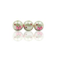 Glass Beads, Round, DIY, green, 12mm 