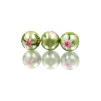 Glass Beads, Round, DIY, green, 18mm 