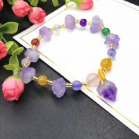 Quartz Bracelets, Amethyst, for woman, mixed colors Approx 38 cm 