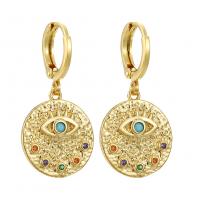 Cubic Zirconia Micro Pave Brass Earring, plated, fashion jewelry & micro pave cubic zirconia 