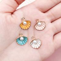 Zinc Alloy Enamel Pendants, with Plastic Pearl, Shell, DIY 