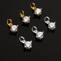 Cubic Zirconia Sterling Silver Pendants, 925 Sterling Silver, plated, DIY & micro pave cubic zirconia 