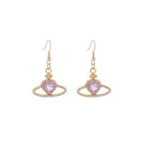 Boucle d'oreille de zinc alliage strass goutte, alliage de zinc, coeur, Placage, bijoux de mode & pour femme & avec strass, plus de couleurs à choisir Vendu par paire