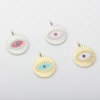 Zinc Alloy Evil Eye Pendant, Flat Round, plated, DIY & enamel Approx 