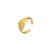 Edelstahl Fingerring, 304 Edelstahl, plattiert, Modeschmuck & für Frau, goldfarben, verkauft von PC