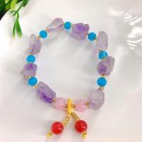 Quartz Bracelets, Amethyst, for woman, mixed colors Approx 38 cm 