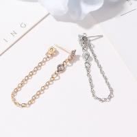 Zinc Alloy Rhinestone Stud Earring, plated, fashion jewelry & for woman & with rhinestone 45mm 