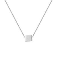 Collier de bijoux en argent , argent sterling 925, Carré, Placage, bijoux de mode & pour femme, argent, 40-50CM, Vendu par PC