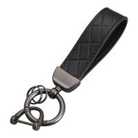 Zinc Alloy Key Clasp, Cowhide, with Zinc Alloy, Unisex 