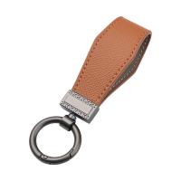 Zinc Alloy Key Clasp, Cowhide, with Zinc Alloy, Unisex 