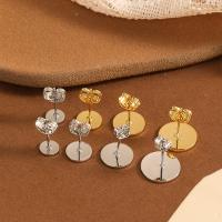 Brass Earring Stud Component, real gold plated, DIY 