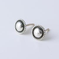 Argent sterling 925 boucle d oreille dormeuse, Finition antique, bijoux de mode & pour femme, 8mm, Vendu par paire