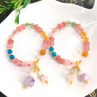 Quartz Bracelets, Amethyst, for woman, mixed colors Approx 38 cm 