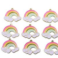 Zinc Alloy Enamel Pendants, Rainbow, plated, DIY, multi-colored 