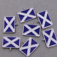 Zinc Alloy Enamel Pendants, plated, DIY, blue 