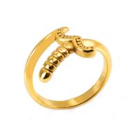 Edelstahl Fingerring, 304 Edelstahl, Vakuum-Ionen-Beschichtung, unisex & verschiedene Größen vorhanden, goldfarben, verkauft von PC