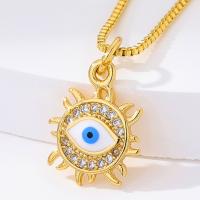 Collier Evil Eye bijoux, laiton, Mauvais œil, bijoux de mode & styles différents pour le choix & pavé de micro zircon & pour femme, Vendu par PC