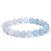 Aquamarine Bracelet, Round, Unisex Approx 7 Inch 