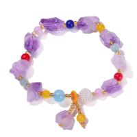 Quartz Bracelets, Amethyst, fashion jewelry & for woman, 10-20mm, 6mm, 8mm Approx 7 Inch 