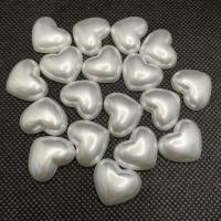 Mobile Phone DIY Decoration, Plastic Pearl, Heart white 