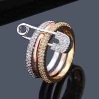 Cubic Zirconia Micro Pave Brass Finger Ring, plated & micro pave cubic zirconia & for woman 