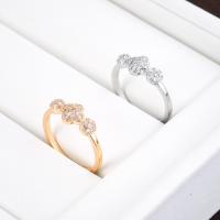 Cubic Zirconia Micro Pave Brass Finger Ring, plated & micro pave cubic zirconia & for woman 