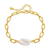 Südsee Muschel Armbänder, Messing, mit Muschelkern, mit Verlängerungskettchen von 2.36inch, 18K vergoldet, Modeschmuck & für Frau, goldfarben, 11mm, Länge:ca. 6.49 ZollInch, verkauft von PC