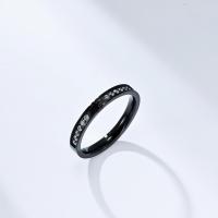 Anillo de dedo de acero Titanium de, Partículas de acero, Joyería & unisexo & diverso tamaño para la opción & con diamantes de imitación, más colores para la opción, Vendido por UD