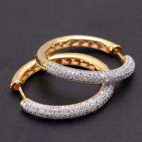 Cubic Zirconia Micro Pave Brass Earring, fashion jewelry & micro pave cubic zirconia & for woman 