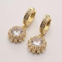 Cubic Zirconia Micro Pave Brass Earring, fashion jewelry & micro pave cubic zirconia & for woman 