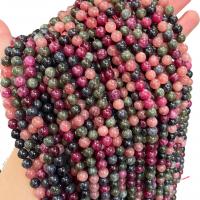 Perles de Tourmaline naturels, Rond, poli, DIY & normes différentes pour le choix, multicolore, Vendu par brin