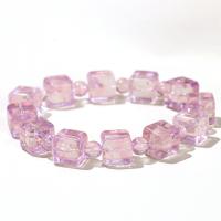 Natürliche Amethyst Perlen, Quadrat, Modeschmuck & für Frau, keine, 9-12mm, Länge:ca. 7 ZollInch, verkauft von PC