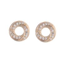 Rhinestone Brass Stud Earring, plated, fashion jewelry & for woman & with rhinestone 