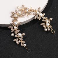 Headband, Zinc Alloy, with Plastic Pearl, fashion jewelry & for woman & with rhinestone 