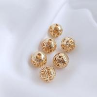 Brass Spacer Beads, real gold plated, DIY golden, 10mm 