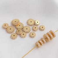 Brass Spacer Beads, real gold plated, DIY & micro pave cubic zirconia, golden 